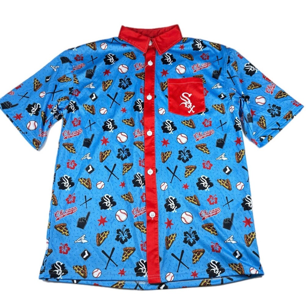 Chicago White Sox Men's Medium All-Over Print Hawaiian Shirt MLB Baseball